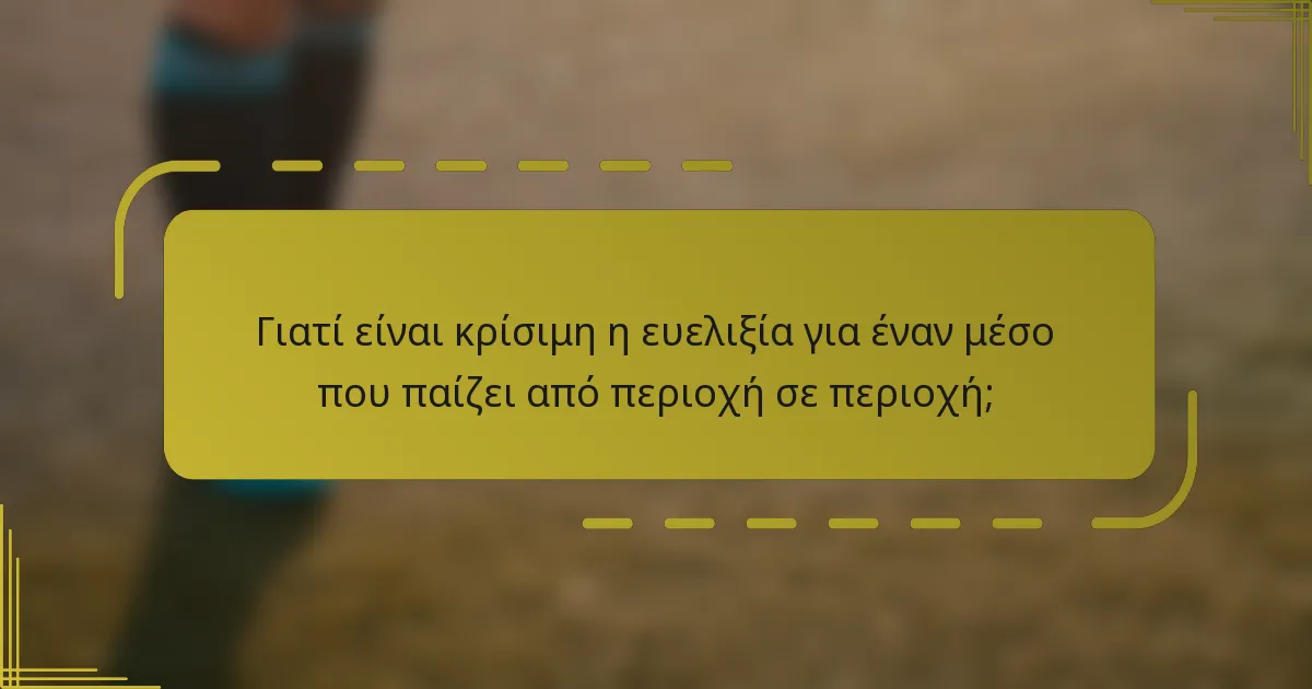 Γιατί είναι κρίσιμη η ευελιξία για έναν μέσο που παίζει από περιοχή σε περιοχή;