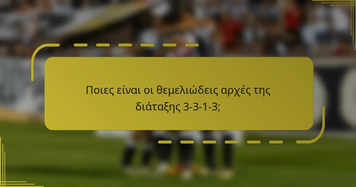 Ποιες είναι οι θεμελιώδεις αρχές της διάταξης 3-3-1-3;
