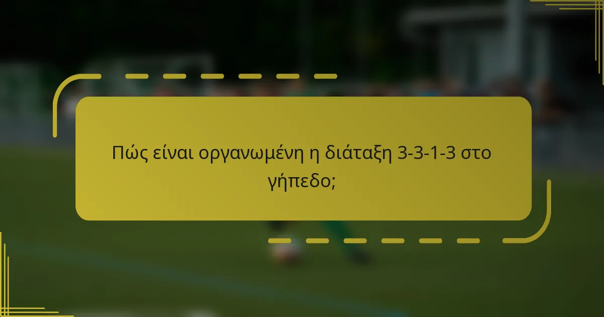 Πώς είναι οργανωμένη η διάταξη 3-3-1-3 στο γήπεδο;